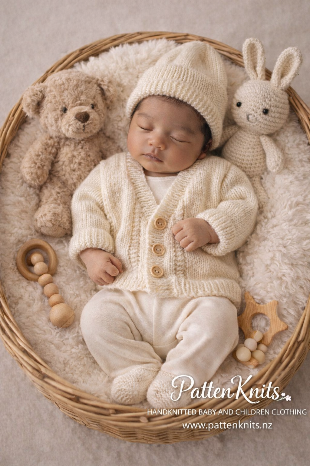 Cream Cardigan, hat and booties