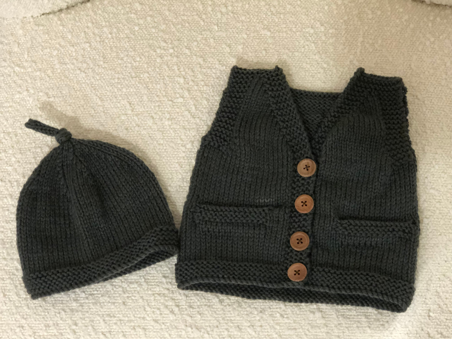 Dark Freen Vest and Matching Hat