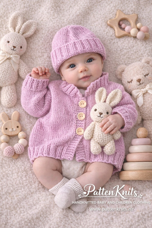 Handknitted Cardigan and Hat