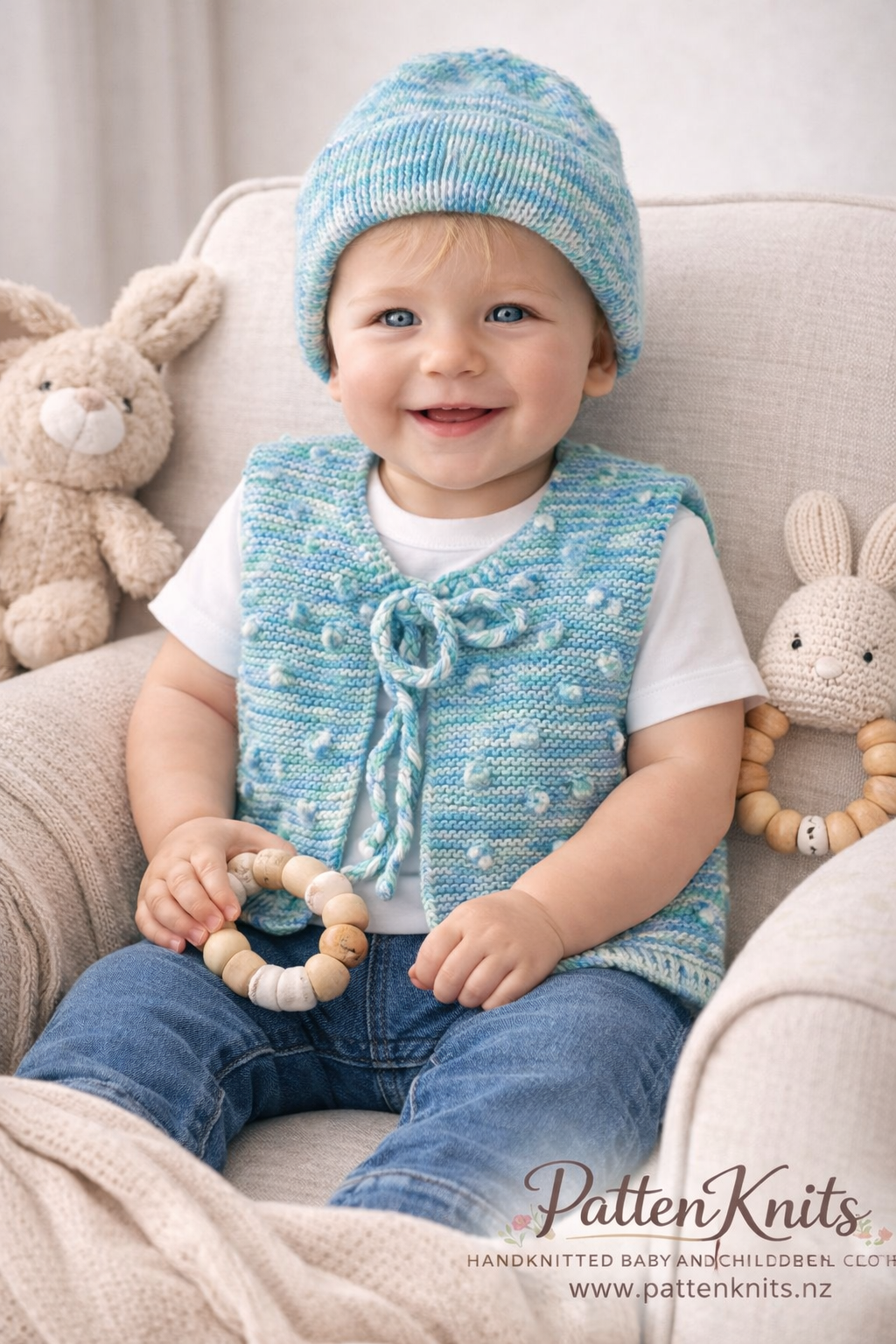 Handknitted Vest and Beanie